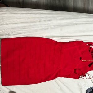 Red bandage dress never worn excellent condition